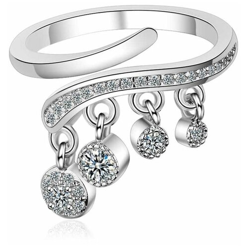 Безразмерное кольцо c посеребрением (арт. 77244-10)