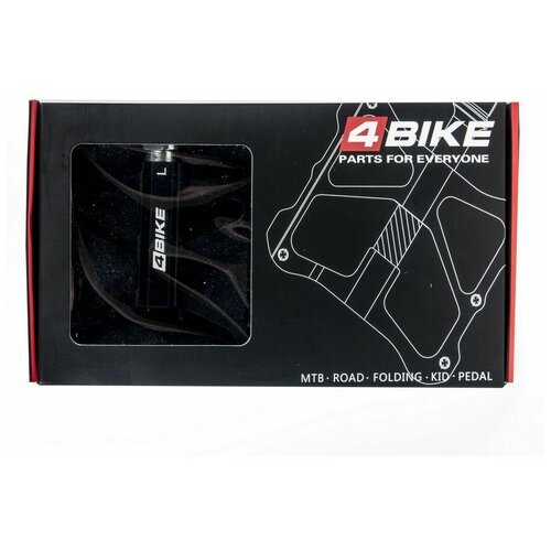 фото Педали 4bike k325 черные, 110х81х10,5 мм, 2 пром.п