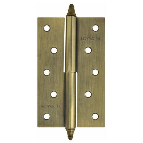 фото Петля дверная разъемная нора-м 610-5" (125*75*2,5) с колп. - старая бронза - правая