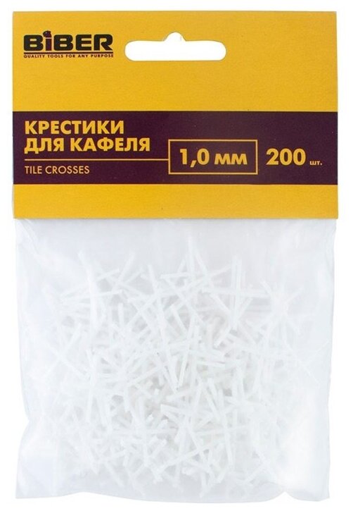 Крестики для кафеля 200 шт, 1 мм 55600 Biber тов-211618