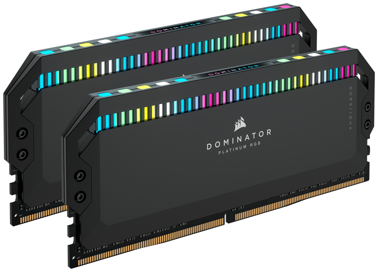 Память оперативная/ Corsair DDR5, 5600MHz 64GB 2x32GB DIMM, Unbuffered, 40-40-40-77, Std PMIC, XMP 3.0, DOMINATOR PLATINUM RGB DDR5 Black Heatspreader