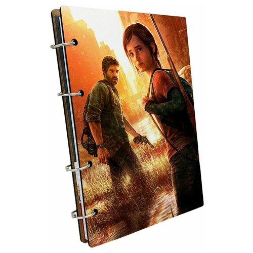 Тетрадь со сменными блоками на кольцах, A5 120 листов с деревянной обложкой игры The Last Of Us - 135