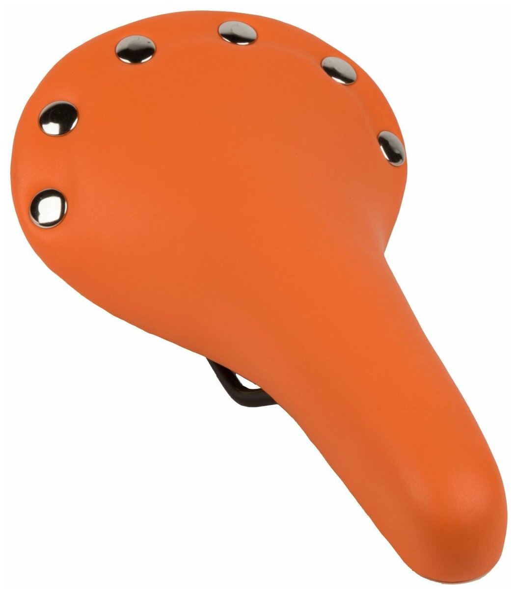 Седло VENTURA RIVET, универсальное, 278х153 мм, ретро-дизайн, оранжевое, 5-251047