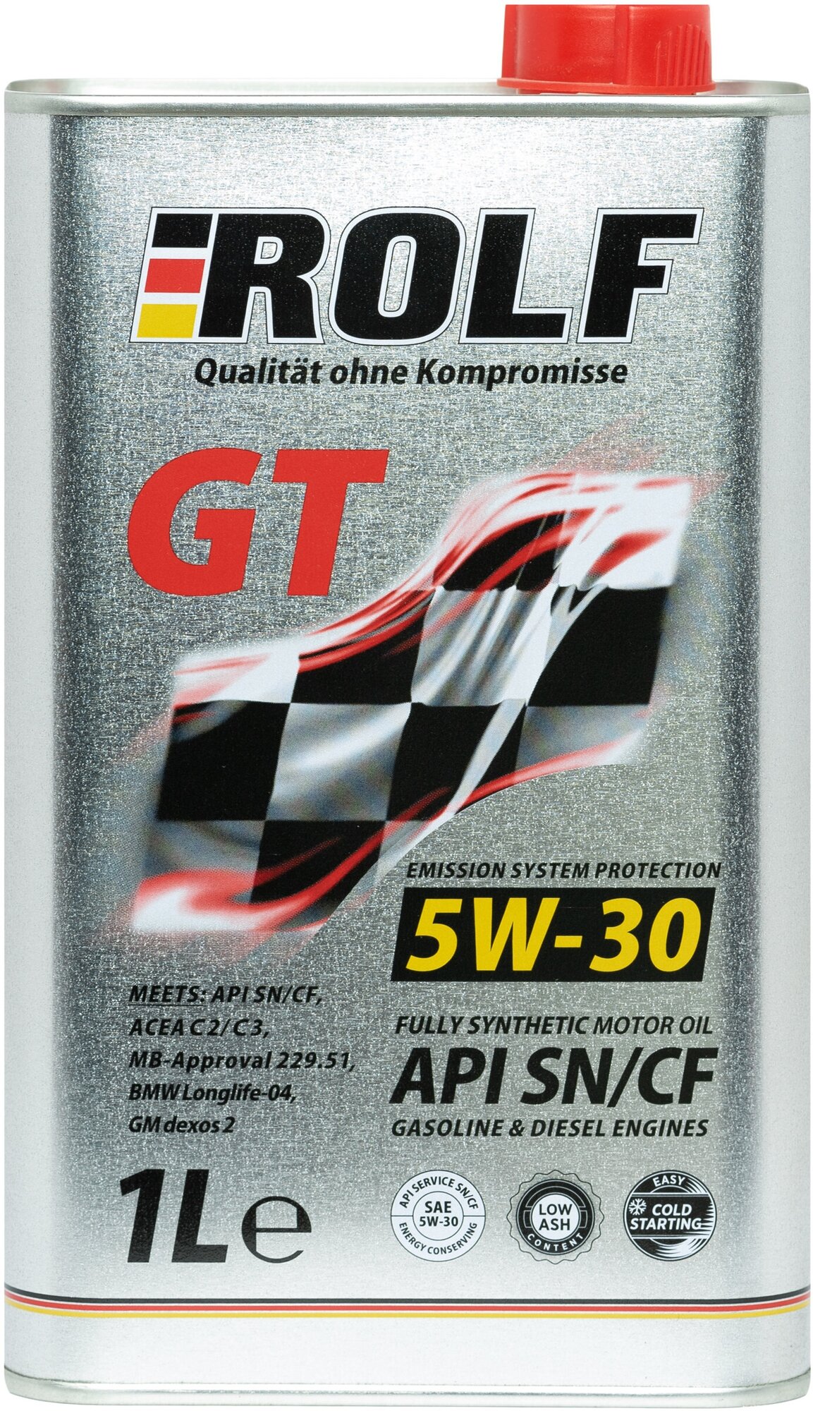 Моторное масло Rolf GT 5W-30 SN/CF синтетическое 1 л