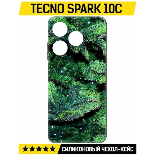 Чехол-накладка Krutoff Soft Case Еловые лапки для TECNO Spark 10C черный чехол накладка krutoff soft case еловые лапки для tecno pop 7 pro черный