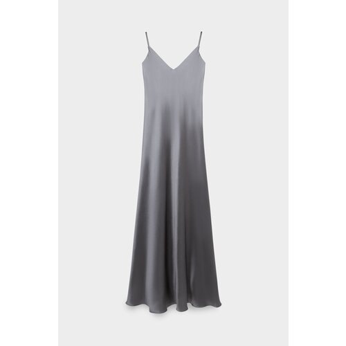 фото Платье-комбинация alpe cashmere, в бельевом стиле, полуприлегающее, макси, размер 38, серый