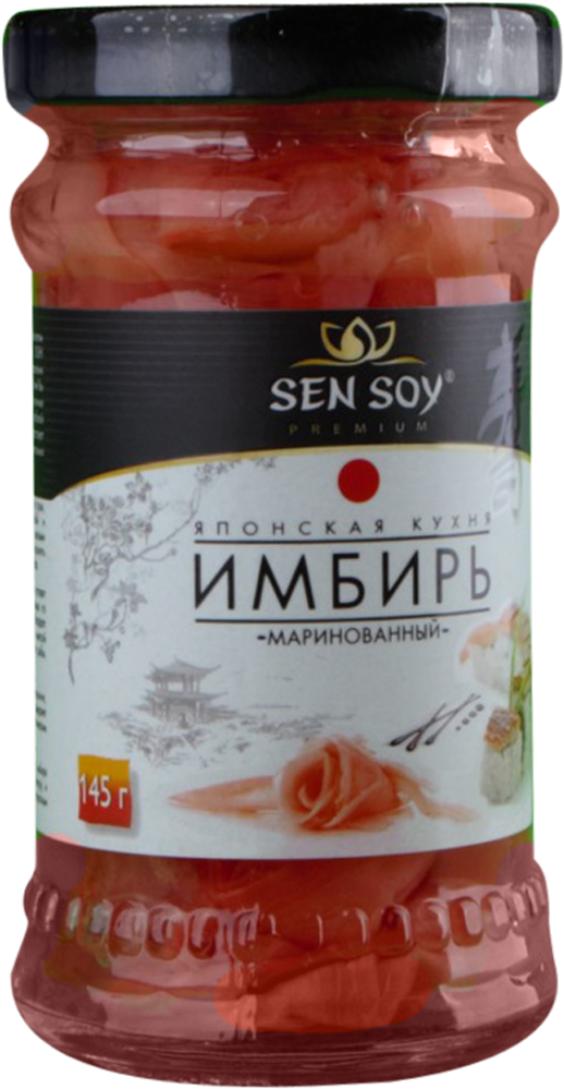 Sen Soy Японская Кухня Имбирь маринованный (розовый), 145 г