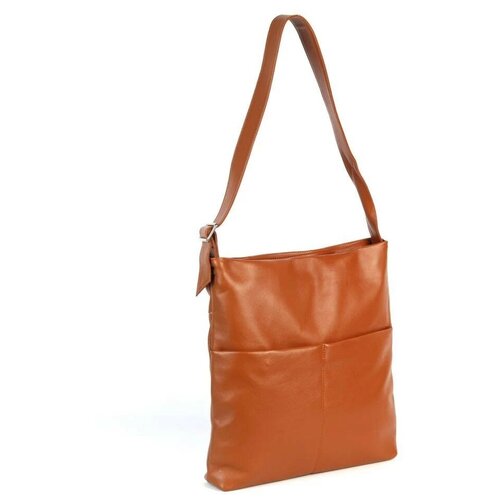 Женская кожаная плоская сумка хобо 209238 Браун (128768)