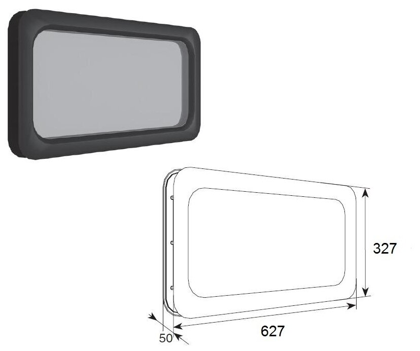 Окно акриловое 627х327, DH85603 - DoorHan