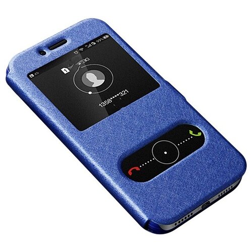 фото Чехол-книжка mypads для samsung galaxy j3 prime sm-j330f/samsung galaxy j3 (2017) sm-j330f с окошком для входящих вызовов и свайпом синий