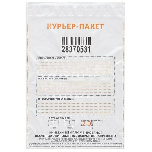 Курьер-пакет Стандарт 296х400x45 мм (100 штук в упаковке), 1044891