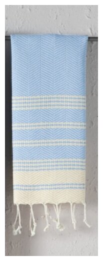 Набор полотенeц Arya с Бахромой 38x68 2 Пр. Zigzag Светло-Синий - фотография № 2