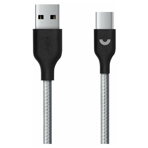Дата-кабель USB - USB Type-C, нейлон, 1м, серый , Prime Line