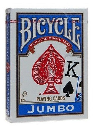 Игральные карты Bicycle Jumbo Rider Back (крупный индекс, синие)