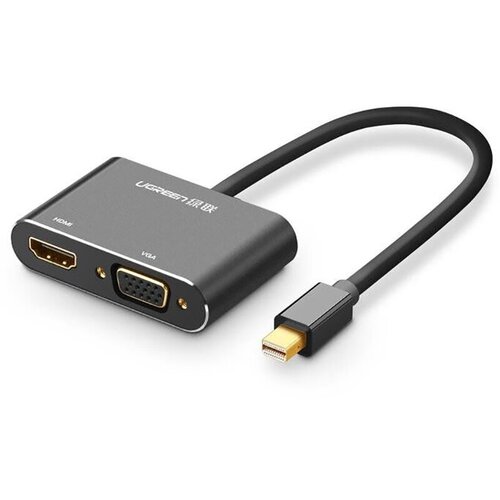 Аксессуар Ugreen MD115 Mini DisplayPort - HDMI + VGA Black 20422 аксессуар ugreen mm105 hdmi vga black 40253