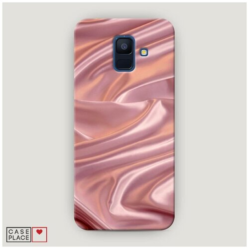 фото Чехол пластиковый samsung galaxy a6 текстура розовый шелк case place