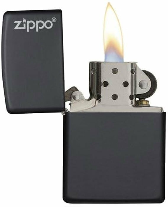 Zippo Зажигалка классика Zippo 218ZL Черная матовая с логотипом - фотография № 3