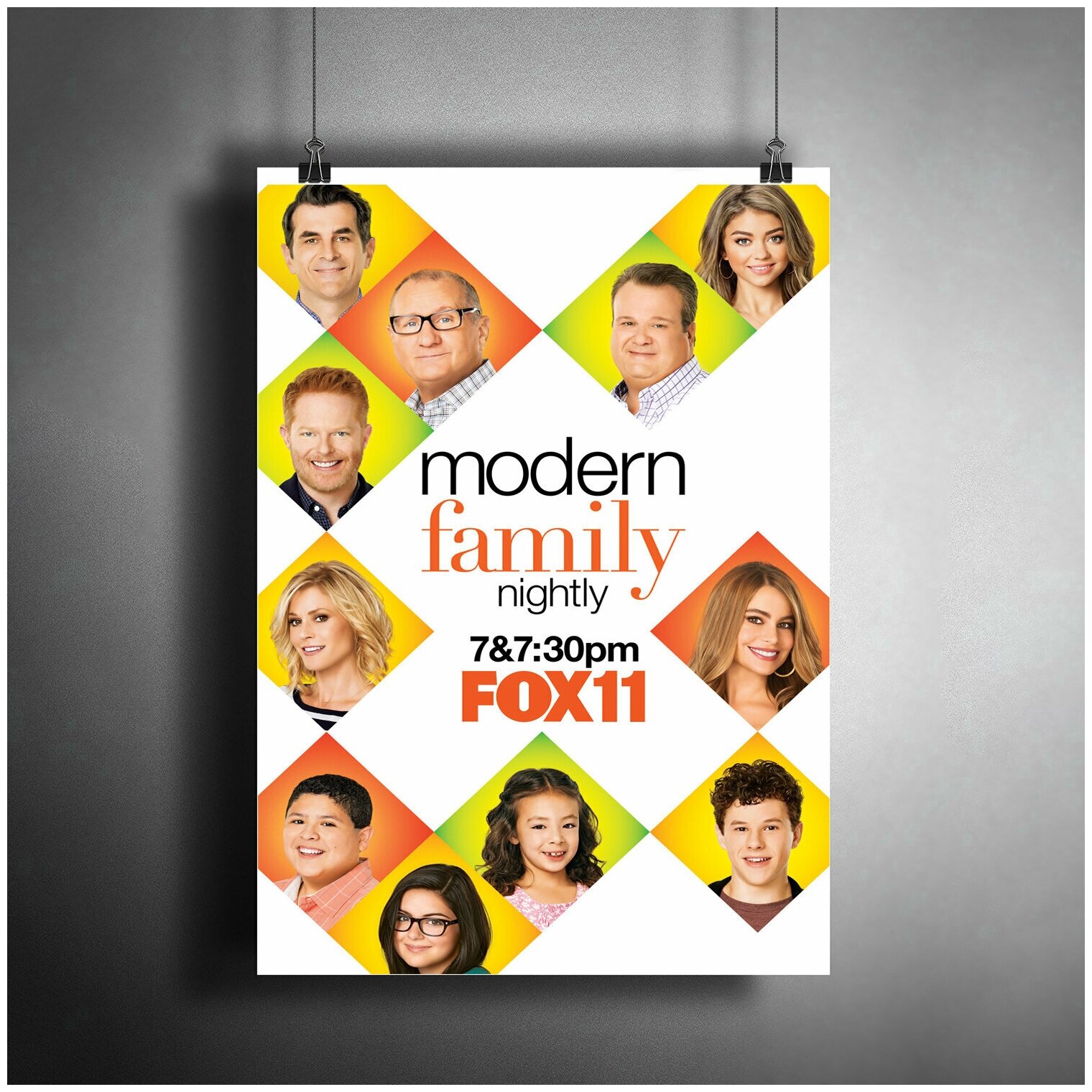 Постер плакат для интерьера "Сериал: Американская семейка. Modern Family" / Декор дома, офиса, комнаты, квартиры, детской A3 (297 x 420 мм)