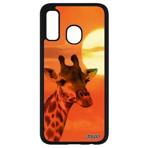 фото Качественный чехол на телефон // samsung galaxy a40 // "жираф" жирафа африка, utaupia, оранжевый