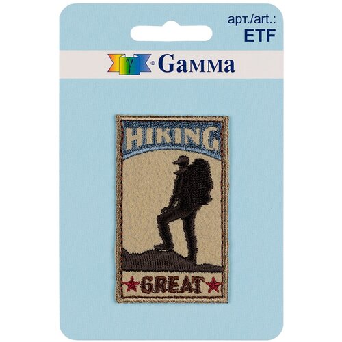 Gamma ETF Термоаппликация № 01 1 шт 01-004 HIKING 3.6 х 6 см gamma etf термоаппликация 01 1 шт 01 008 кот 3 2 х 5 4 см