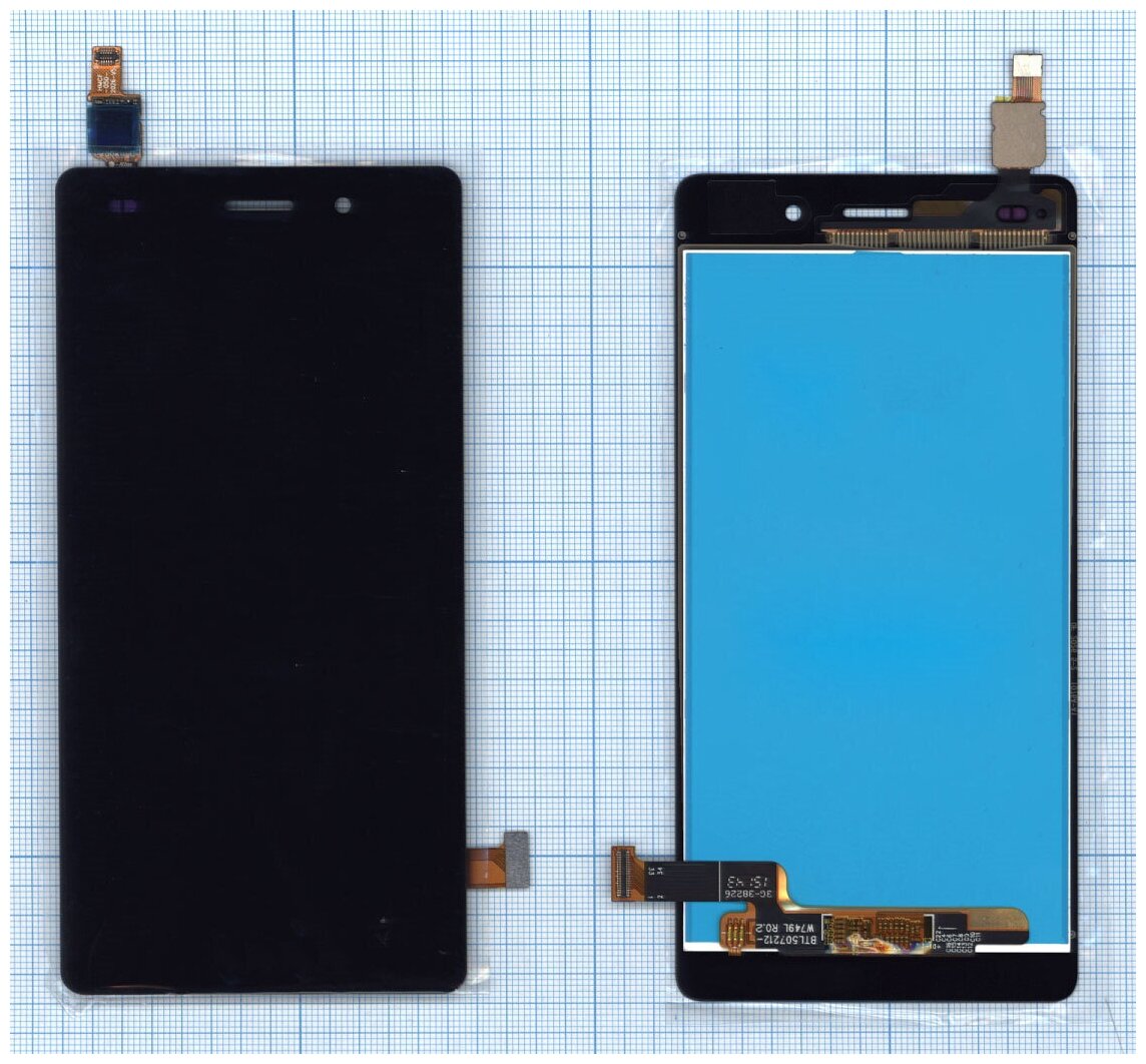 Дисплей (экран) в сборе с тачскрином для Huawei P8 Lite черный / 1280x720