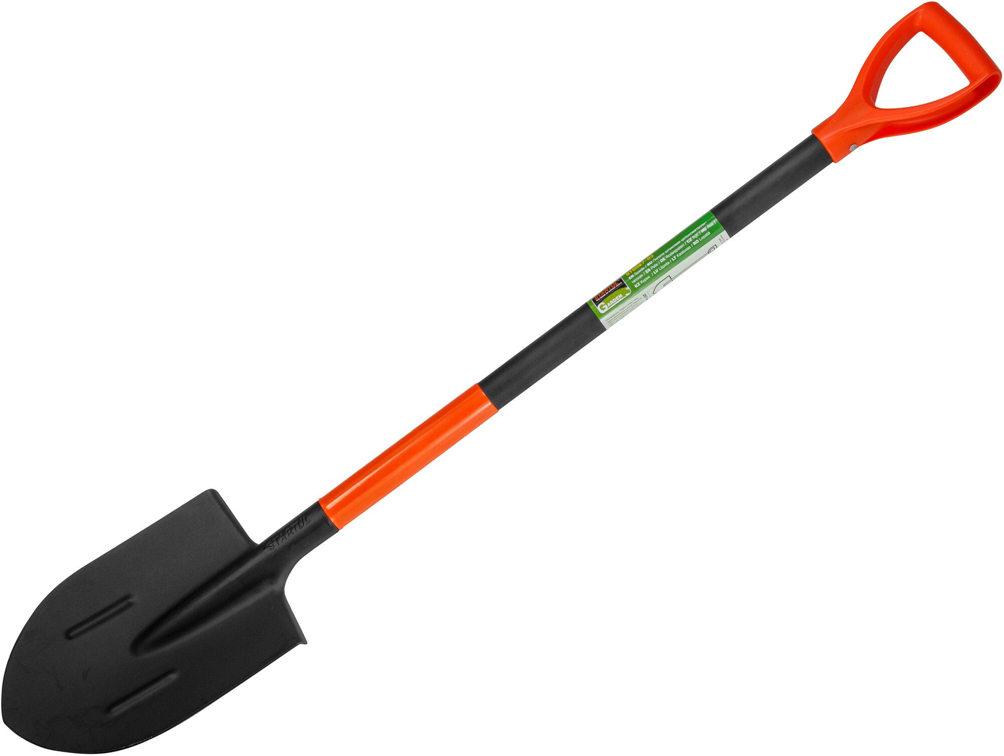 Лопата штыковая цельнометаллическая с черенком STARTUL GARDEN ST6087-03 длина 115 см