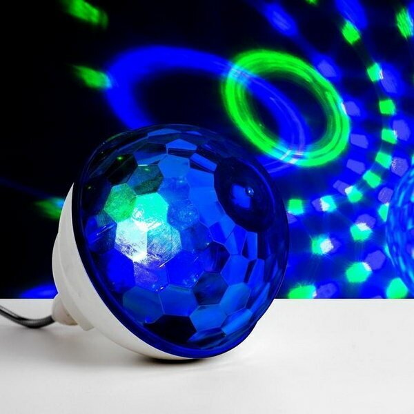 Световой прибор "Хрустальный шар" 16 см, Е27, динамик, пульт ДУ, свечение RGB