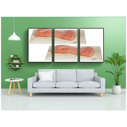 фото Набор модулных постеров для интерьера "рыбы, филе рыбы, лосось" 60x90 см. в тубусе, без рамки lotsprints