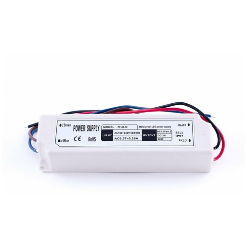 Блок питания (AC-DC) 12V 35W 00000000099 LV-35-12 герм IP67 пластик блок питания ac dc 12v 12w 00000000096 lv 12 12 герм ip67 пластик