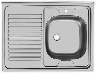 Накладная кухонная мойка 80 см, UKINOX Standart STD 800.600-4C 0R, нержавеющая сталь матовая