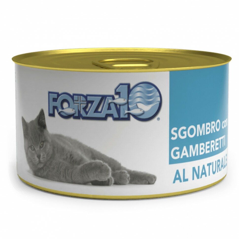 Forza10 Natural Sgombro Gamberetti влажный корм для взрослых кошек со скумбрией и креветкой - 75 г х 24 шт