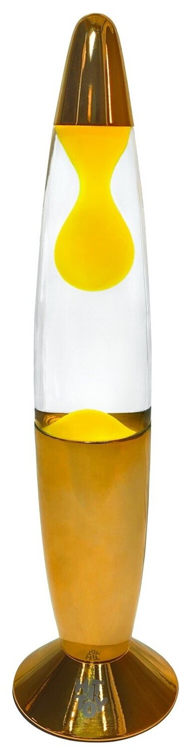 Лава-лампа 34 см Хром, Прозрачный/Желтый - фотография № 1