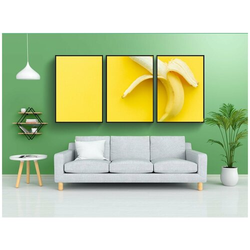 фото Набор модулных постеров для интерьера "еда, банан, желтый" 60x90 см. в тубусе, без рамки lotsprints
