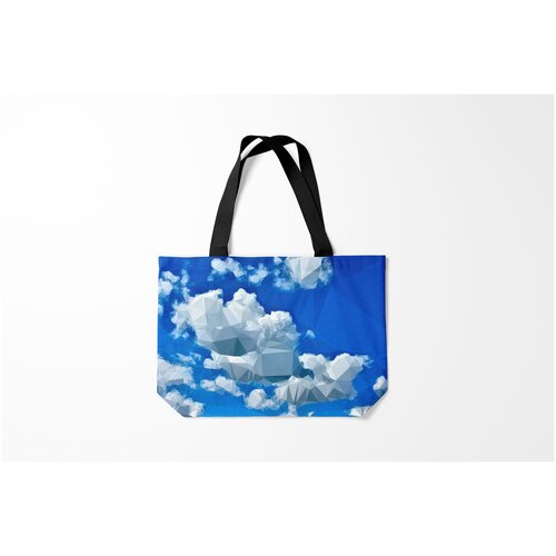 фото Сумка-шоппер / 46х35 см / тренды / абстракция полигональные облака burnettie