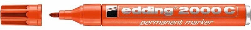 Маркер перманентный edding 2000C рисования круглый наконечник заправляемый 1.5-3 мм Оранжевый