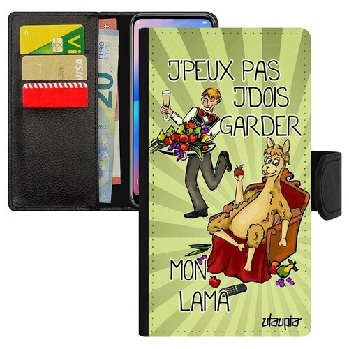 фото Чехол книжка на телефон iphone 8 plus, "не могу - у меня лама!" шутка комикс utaupia