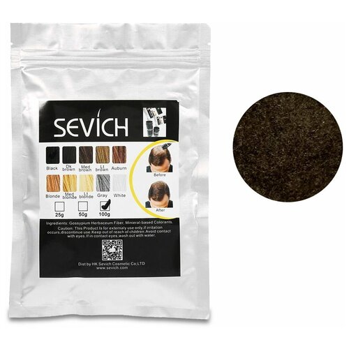 sevich загуститель волос набор hair building fibers насадка расчёска medium blonde 25 г SEVICH Загуститель волос Hair Building Fibers, рефил, medium brown, 100 г