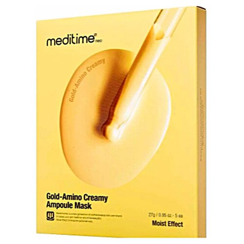 фото Meditime маска питательная с аминокислотами. gold-amino creamy ampoule mask, 27 гр.