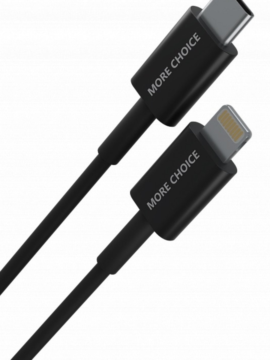 Кабель More choice K71Si TPE 2м Smart USB 2.4A PD 30W быстрая зарядка для Apple 8-pin Type-C черный - фото №4