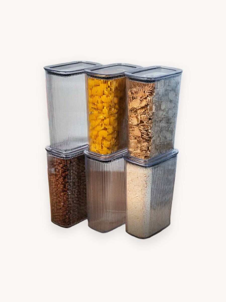 Набор вакуумных контейнеров для сыпучих продуктов "Рим" объемом 2л (6шт в наборе)