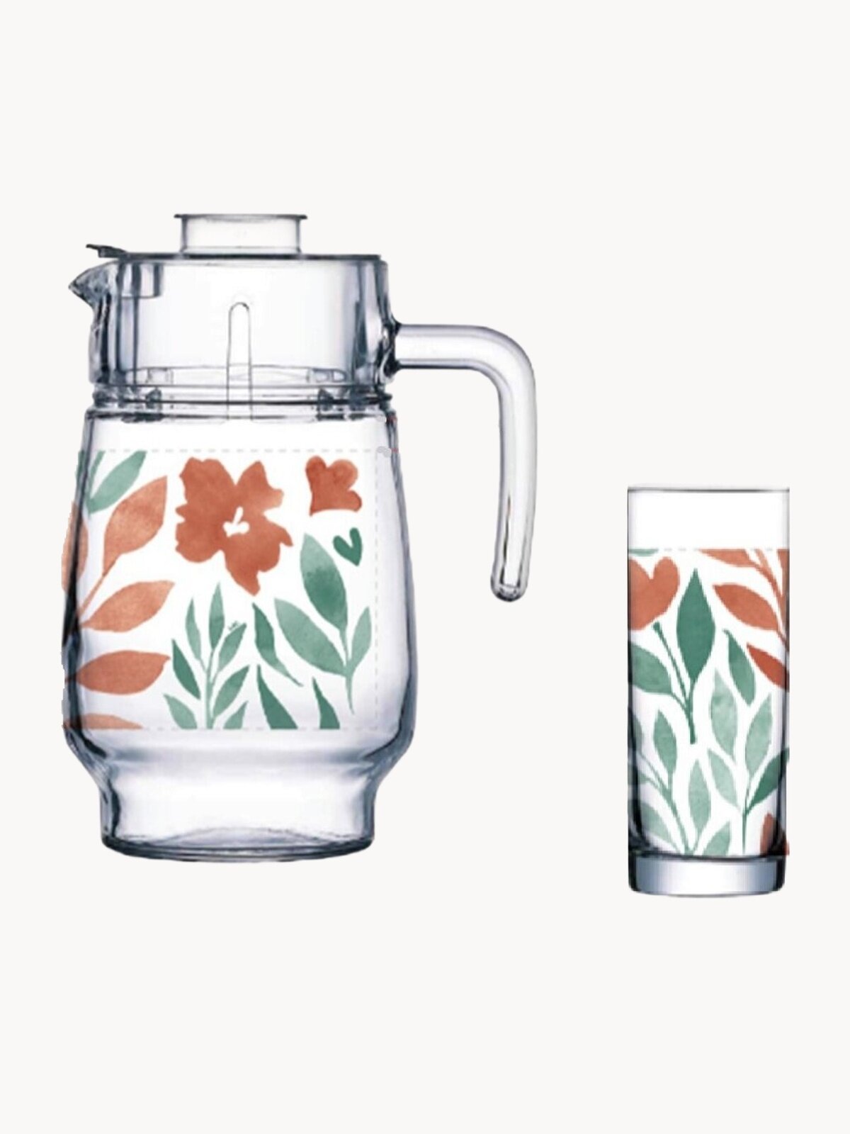 Набор для напитков "ALVIS RED" Luminarc 7 предметов: кувшин 1,6 л + 6 стаканов по 270 мл