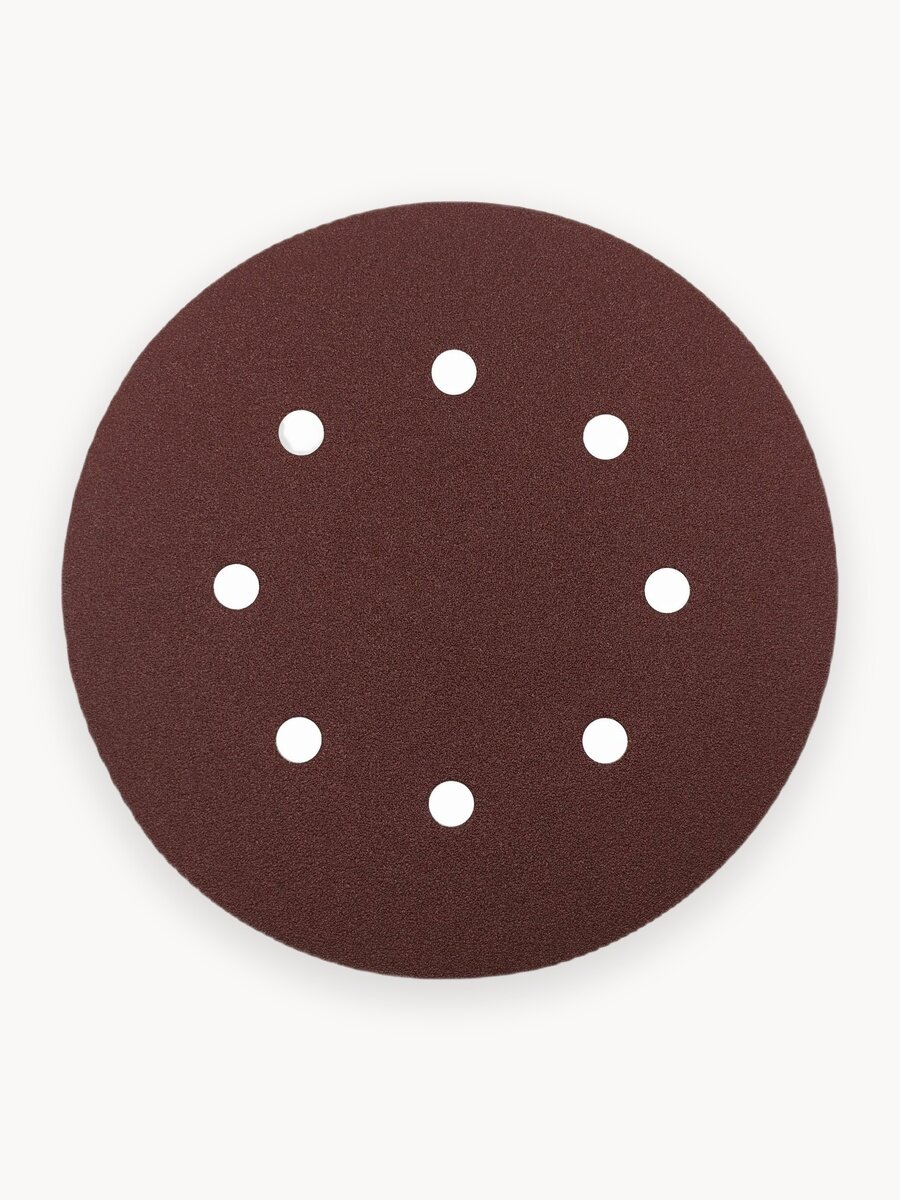 Круг шлифовальный 180 мм P 100 на липучке 10 штук 8 отверстий