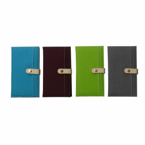 Ежедневник недатированный обложка ПВХ формат А6 140 листов в клетку на кнопке с карманом микс 1035₽