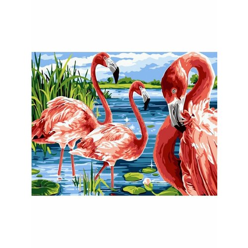 Картина по номерам Фламинго в воде 40х50 см Hobby Home картина по номерам 000 hobby home домики на воде 40х50
