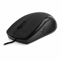 Мышь CROWN CMM-31 (Black) (3 кнопки; 1000DPI; Длина провода: 1.3м; USB; Soft-touch пластик , Plug &