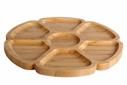 Менажница бамбуковая 7 секций, посуда для сервировки стола