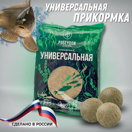 Прикормка универсальная для рыбалки / прикормка рыболовная Клубника Poseydon 800 грамм