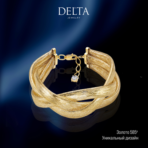Браслет Del'ta jewelry factory, желтое золото, 585 проба, длина 16 см., желтое золото