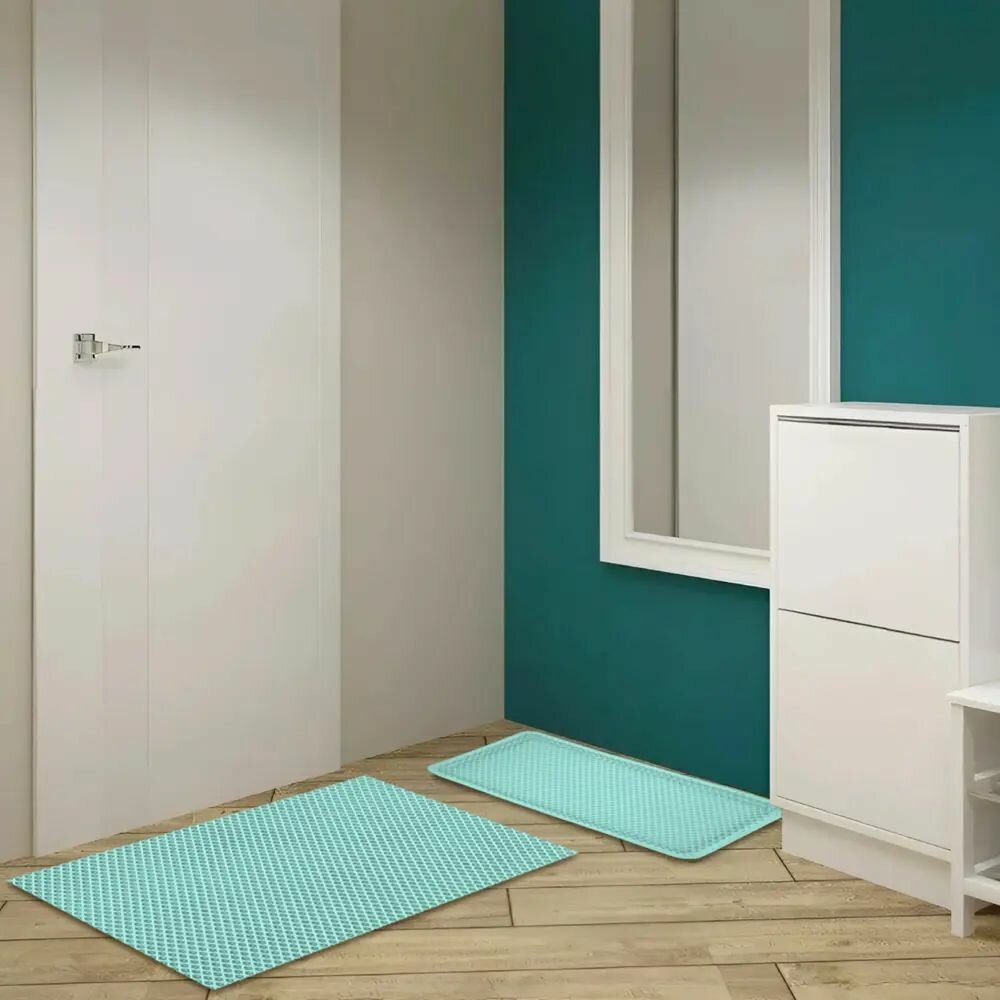 Коврик декоративный Ромб 48x68 см цвет мятный