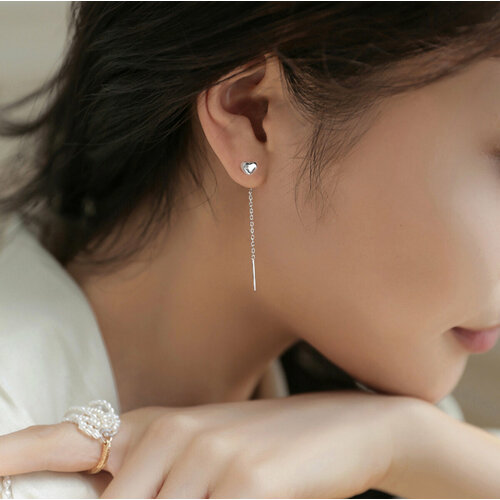 Серьги с подвесками Стайл Групп, размер 65 мм, серебристый